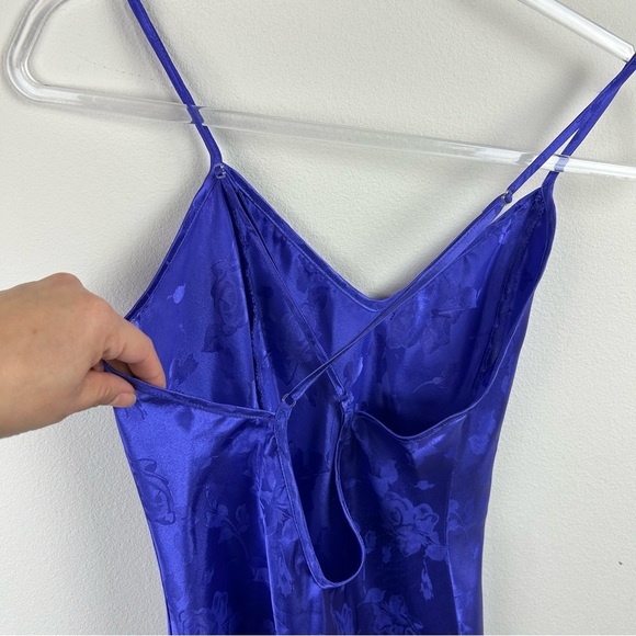 Vintage Frederick's of Hollywood purple rose Design slip dress nightie size: M - Picture 5 of 10